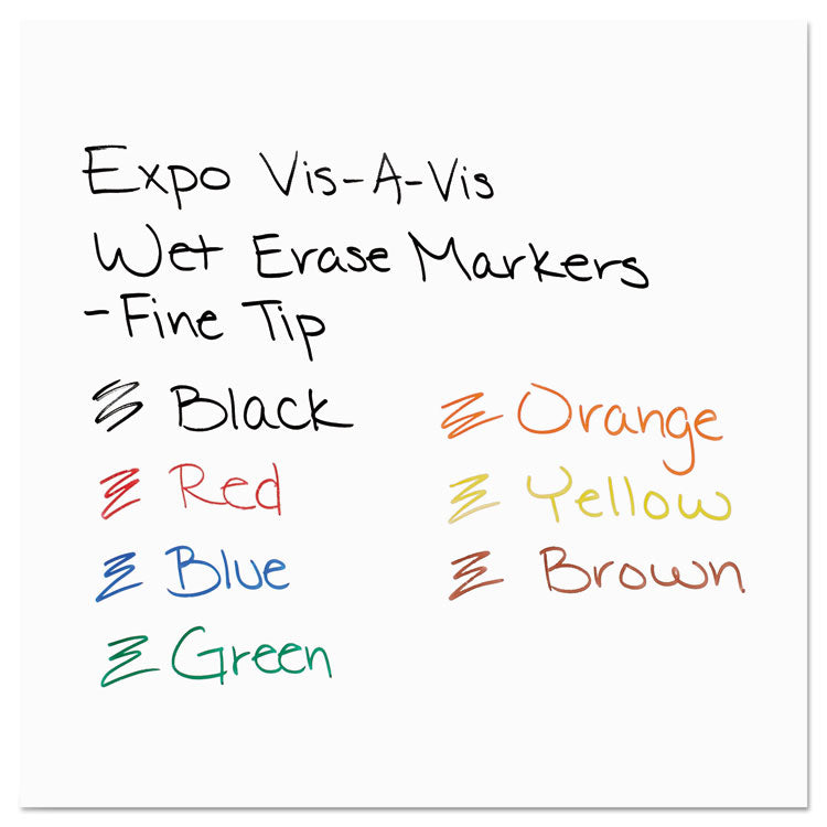 Vis-A-Vis Wet Erase Marker, Fine Bullet Tip, Black, Dozen