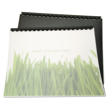100% Recycled Poly Binding Cover, Black, 11 x 8.5, Unpunched, 25/Pack