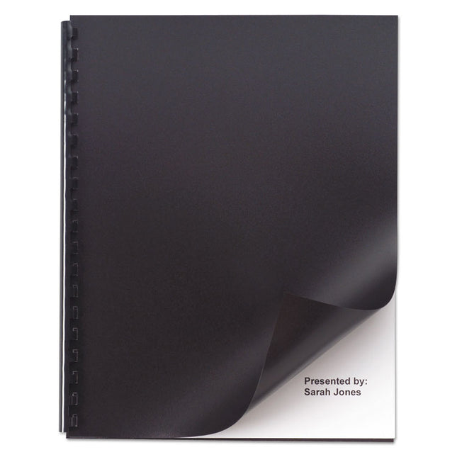 Opaque Plastic Presentation Covers for Binding Systems, Black, 11 x 8.5, Unpunched, 50/Pack