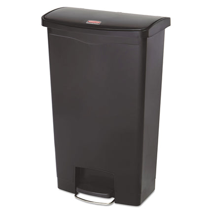 Slim Jim Streamline Resin Step-On Container, Front Step Style, 18 gal, Polyethylene, Black