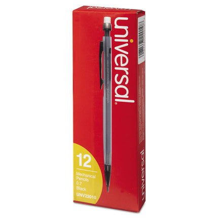 Mechanical Pencil, 0.7 mm, HB (#2), Black Lead, Smoke/Black Barrel, Dozen