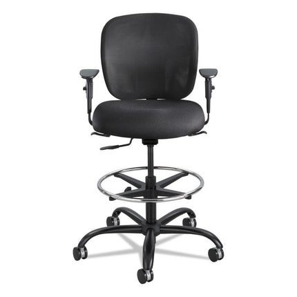 Vue Heavy-Duty Extended-Height Stool, Supports Up To 350 Lb, 23" To 32.5" Seat Height, Black Fabric