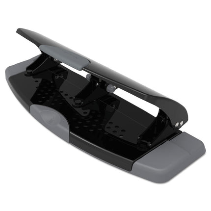 20-Sheet Smarttouch Three-Hole Punch, 9/32" Holes, Black/gray