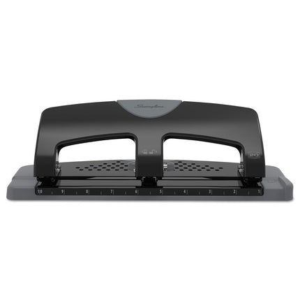 20-Sheet Smarttouch Three-Hole Punch, 9/32" Holes, Black/gray