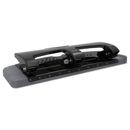 20-Sheet Smarttouch Three-Hole Punch, 9/32" Holes, Black/gray