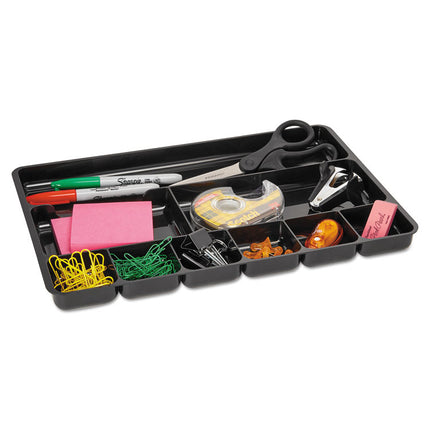 Regeneration Nine-Section Drawer Organizer, 14 X 9.13 X 1.13, Plastic, Black