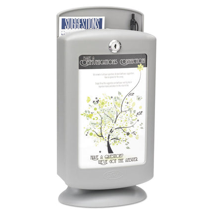 Customizable Plastic Suggestion Box, 7 x 5 x 14.5, Light Gray