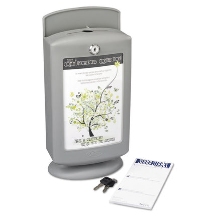Customizable Plastic Suggestion Box, 7 x 5 x 14.5, Light Gray
