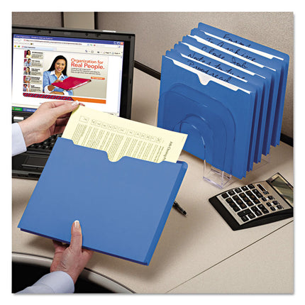 Colored File Jackets With Reinforced Double-Ply Tab, Straight Tab, Letter Size, Blue, 50/box
