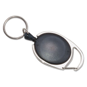 Carabiner-Style Retractable Id Card Reel, 30" Extension, Smoke, 6/pack