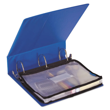 Expanding Zipper Pouch, 3-Hole Punched, 13" x 9.25", Clear/Black