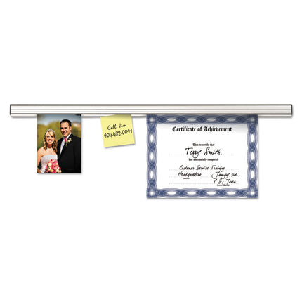 Grip-A-Strip Display Rails, 1.5" x 48", Satin Aluminum