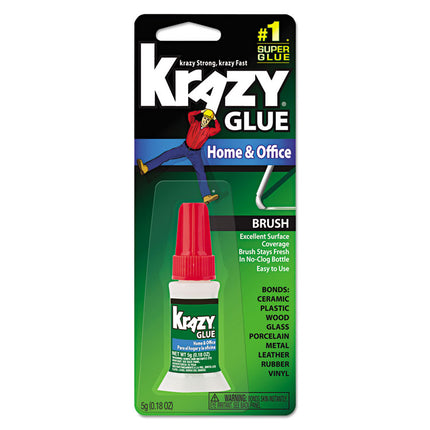 All Purpose Brush-On Krazy Glue, 0.18 Oz, Dries Clear