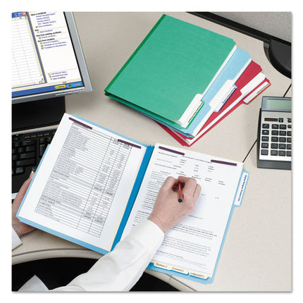 Colored Pressboard Fastener Folders with SafeSHIELD Coated Fasteners, 2" Expansion, 2 Fasteners, Letter Size, Green, 25/Box