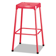 Bar-Height Steel Stool, Backless, Supports Up To 250 Lb, 29" Seat Height, Red