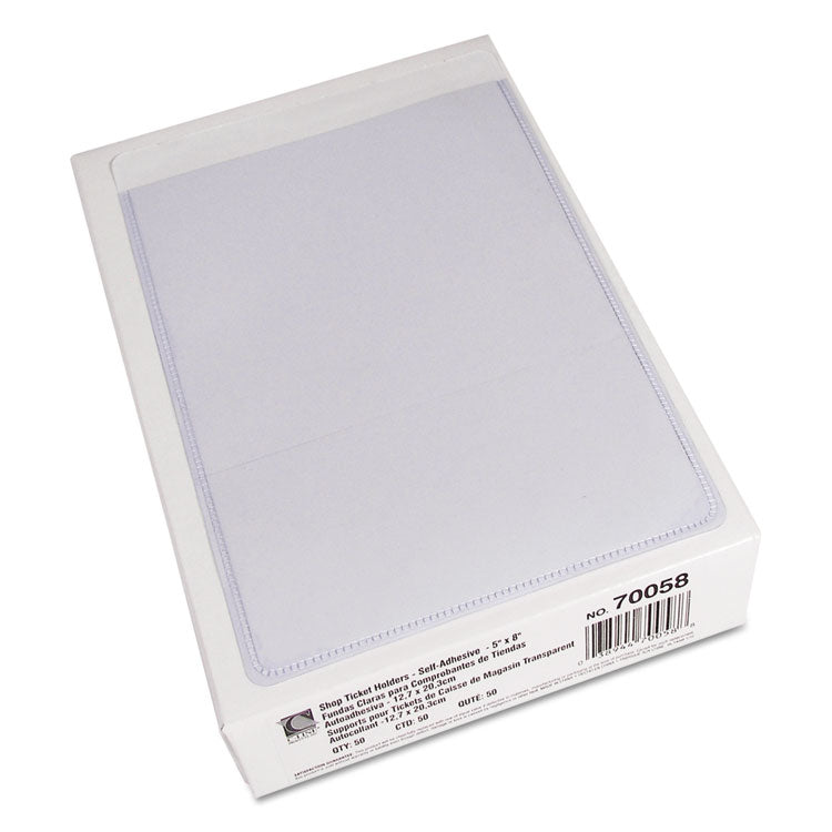 Self-Adhesive Shop Ticket Holders, Super Heavy, 25 Sheets, 5 X 8, 50/box