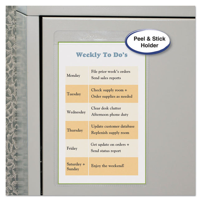 Self-Adhesive Shop Ticket Holders, Super Heavy, 25 Sheets, 5 X 8, 50/box