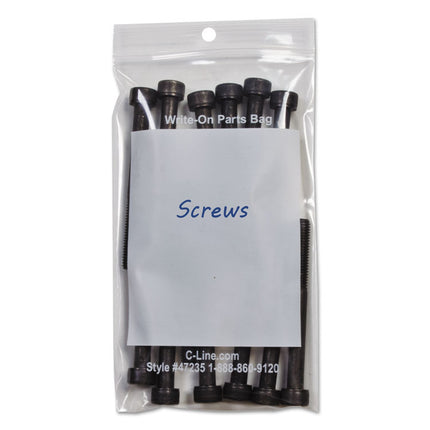 Write-On Poly Bags, 2 Mil, 3" X 5", Clear, 1,000/carton