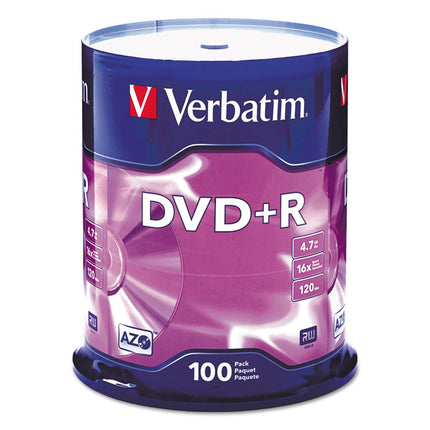 Dvd-R Recordable Disc, 4.7 Gb, 16x, Spindle, Silver, 100/pack