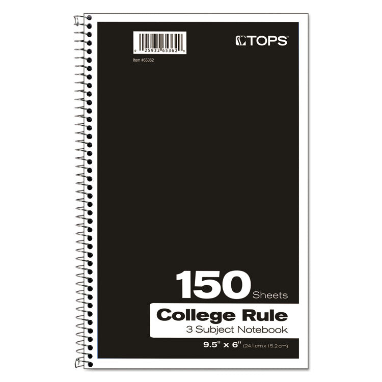 Coil-Lock Wirebound Notebook, 3-Subject, Medium/College Rule, Randomly Assorted Cover Color (Set 2), (150) 9.5 x 6 Sheets
