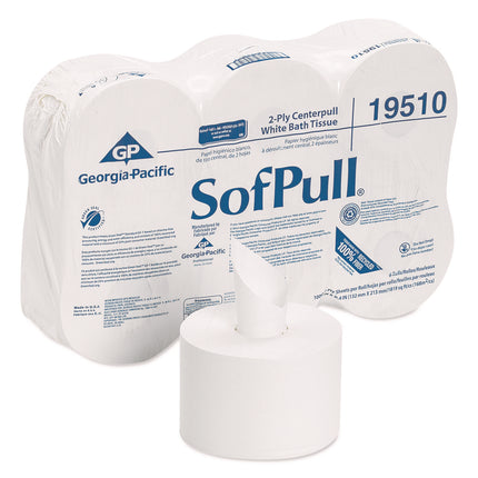 High Capacity Center Pull Tissue, Septic Safe, 2-Ply, White, 1,000/Roll, 6 Rolls/Carton