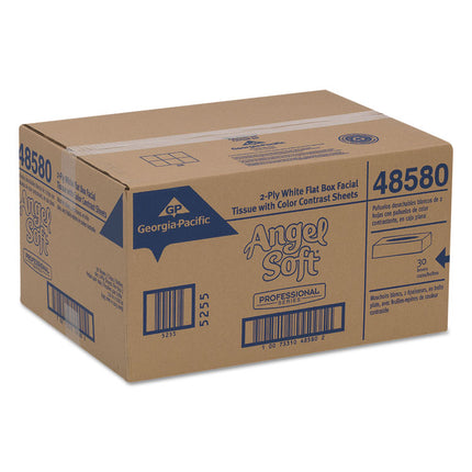 Premium Facial Tissues in Flat Box, 2-Ply, White, 100 Sheets, 30 Boxes/Carton