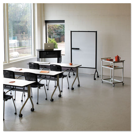 Impromptu Whiteboard Collaboration Screen, 36" x 60", White Surface, Black Metal/Plastic Frame