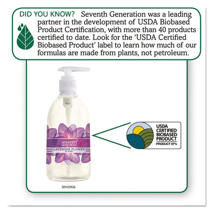 Natural Hand Wash, Lavender Flower and Mint Scent, 12 oz, 8/Carton