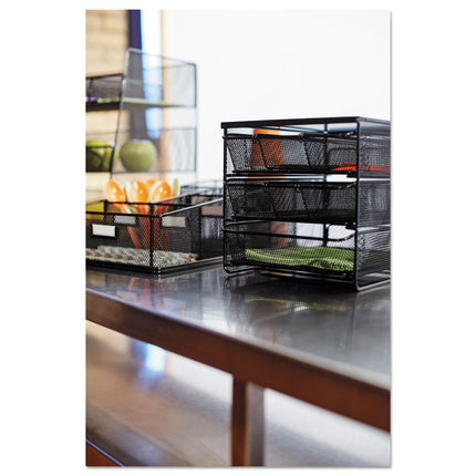 3 Drawer Hospitality Organizer, 7 Compartments, 11.5 x 8.25 x 8.25, Black