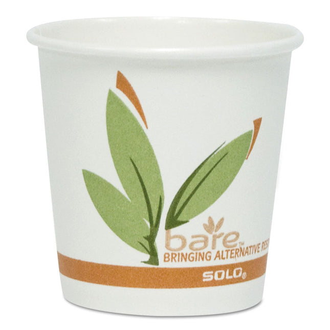 Bare Eco-Forward Recycled Content PCF Paper Hot Cups, 20 oz, Green/White/Beige, 600/Carton