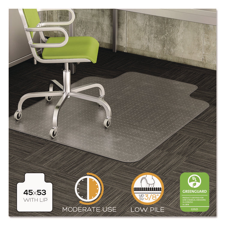 DuraMat Moderate Use Chair Mat for Low Pile Carpet, 45 x 53 with Lip, Clear