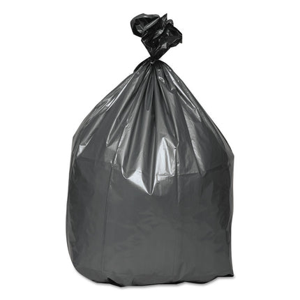 Can Liners, 60 gal, 1.55 mil, 39" x 56", Gray, 10 Bags/Roll, 5 Rolls/Carton