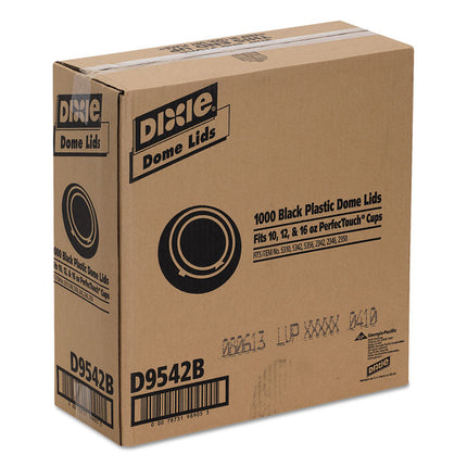 Drink-Thru Lids, Fits 10 oz to 20 oz Hot Cups, Plastic, Black, 1,000/Carton