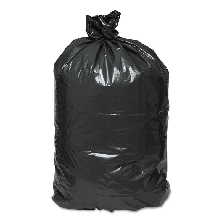 Linear Low-Density Can Liners, 60 Gallon, 0.9 mil, 38" x 58", Black, 10 Bags/Roll, 10 Rolls/Carton