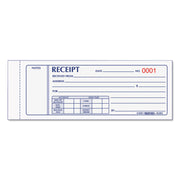 Receipt Book, Three-Part Carbonless, 7 x 2.75, 4 Forms/Sheet, 50 Forms Total