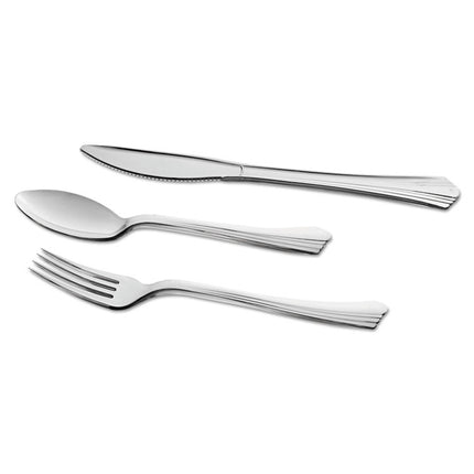 Reflections Heavyweight Plastic Utensils, Fork, Silver, 40/Pack