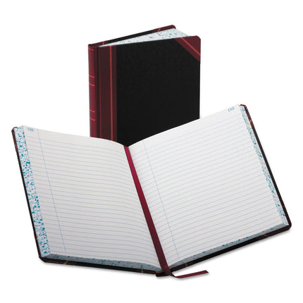 Account Record Book, Record-Style Rule, Black/red/gold Cover, 9.25 X 7.31 Sheets, 300 Sheets/book
