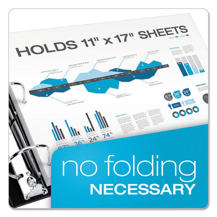 Premier Easy Open 11 X 17 Locking Slant-D Ring Binder, 3 Rings, 3" Capacity, 11 X 17, Black