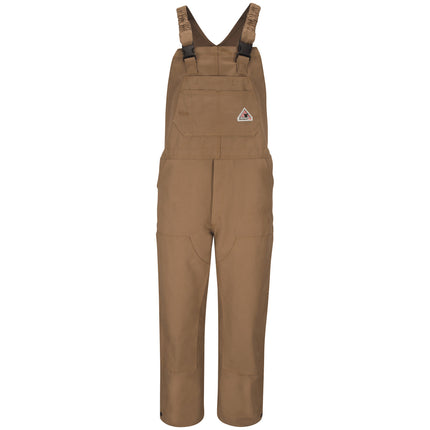 Bulwark® Men's Heavyweight FR Brown Duck Bib Overall with Knee Zip / BLF6BD
