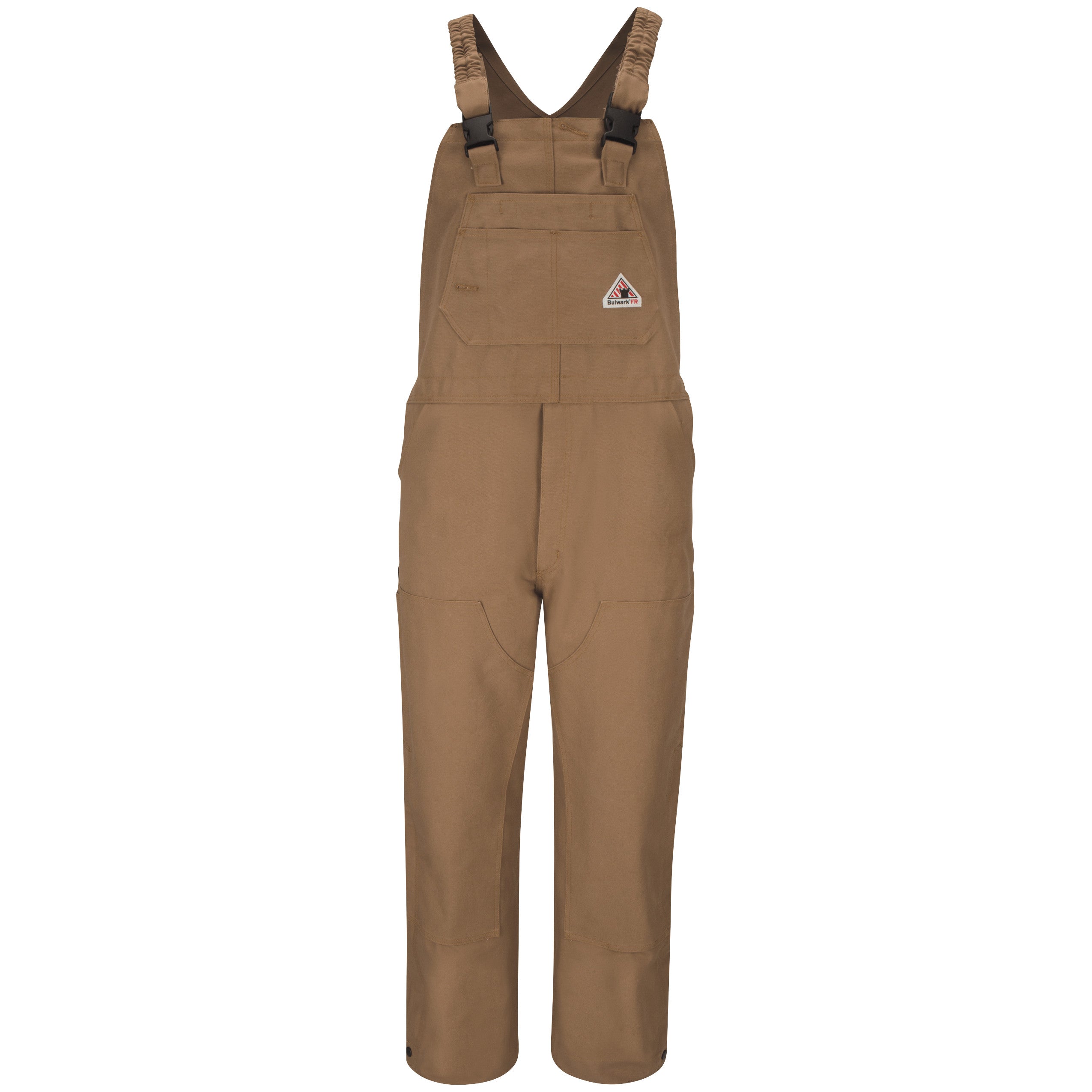 Bulwark® Men's Heavyweight FR Brown Duck Bib Overall with Knee Zip / BLF6BD