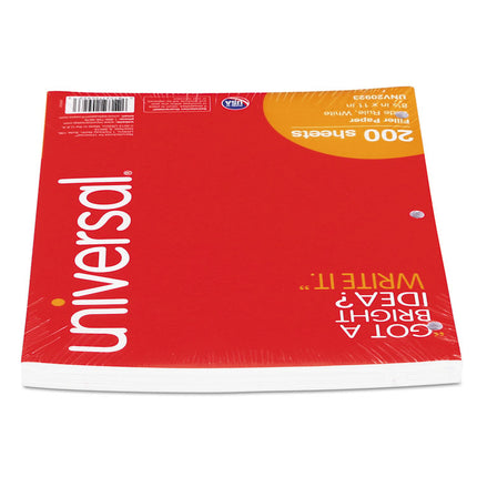 Filler Paper, 3-Hole, 8.5 X 11, Wide/legal Rule, 200/pack