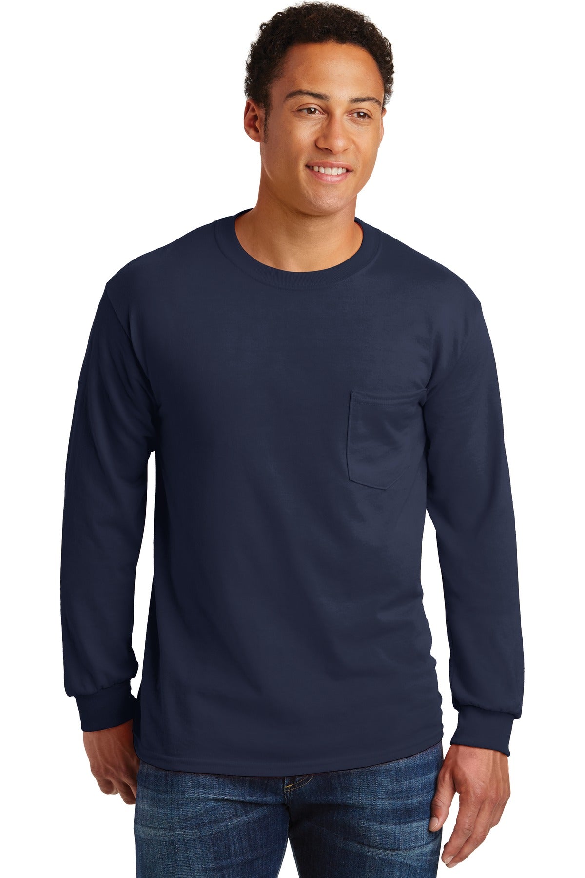 Gildan® - Ultra Cotton® 100% US Cotton Long Sleeve T-Shirt with Pocket  2410