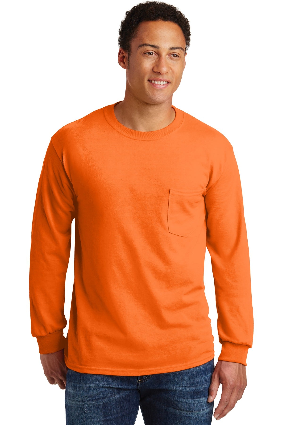 Gildan® - Ultra Cotton® 100% US Cotton Long Sleeve T-Shirt with Pocket  2410