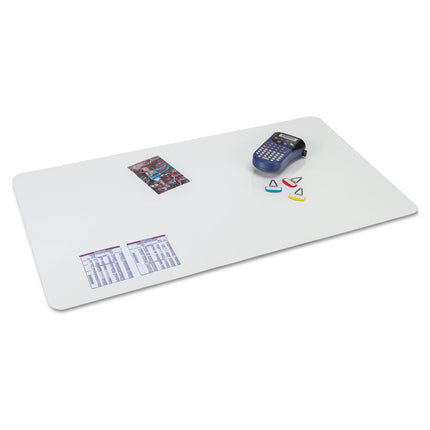 KrystalView Desk Pad with Antimicrobial Protection, Glossy Finish, 22 x 17, Clear