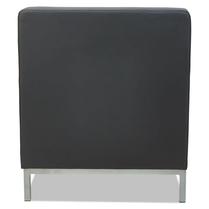 Alera QUB Series Armless L Sectional, Charging Station Center Seat, AC Outlet, (2) USB Ports, 26.38" x 26.38" x 30.5", Black