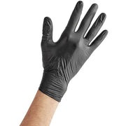 Powder-Free Disposable Black Hybrid 3.5 Mil Thick Gloves - Large - 1,000/Case