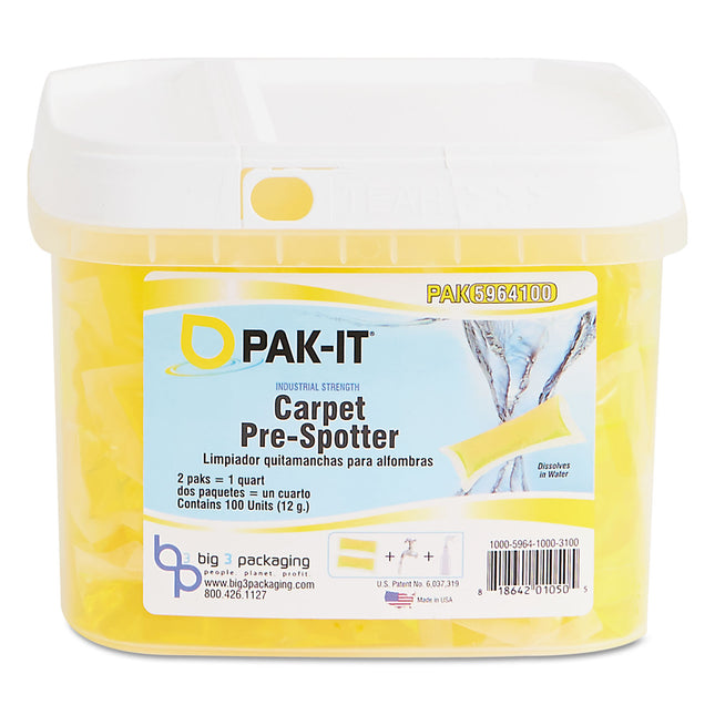 Carpet Pre-Spotter, Citrus Scent, 100 Pak-Its/tub, 4 Tubs/carton