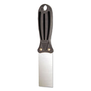 Putty Knife, 1.5" Wide, Carbon Steel Blade, Flexible Handle, Black/Silver, 24/Carton