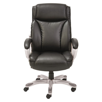 Alera Veon Series Executive High-Back Bonded Leather Chair, Supports Up To 275 Lb, Black Seat/back, Graphite Base