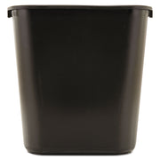 Deskside Plastic Wastebasket, 7 gal, Plastic, Black